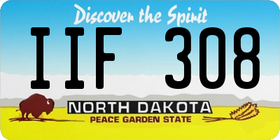 ND license plate IIF308
