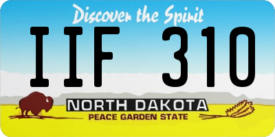 ND license plate IIF310