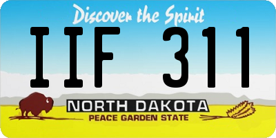 ND license plate IIF311
