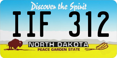 ND license plate IIF312