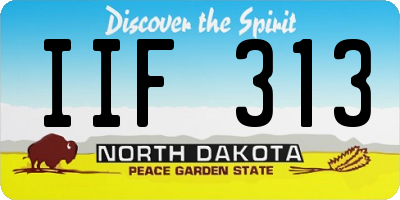 ND license plate IIF313