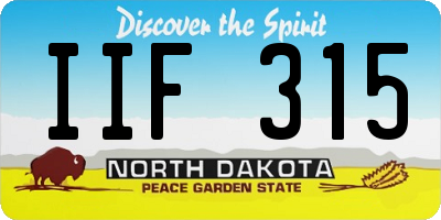 ND license plate IIF315