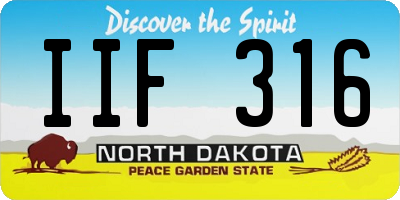 ND license plate IIF316