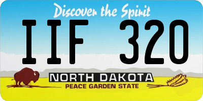 ND license plate IIF320