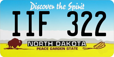 ND license plate IIF322