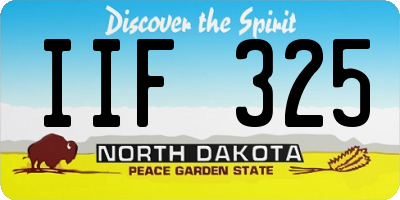 ND license plate IIF325