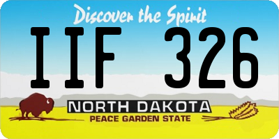 ND license plate IIF326