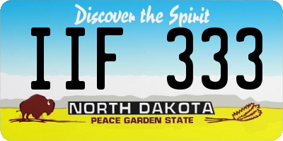 ND license plate IIF333