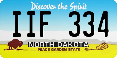ND license plate IIF334