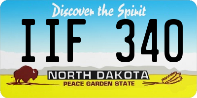 ND license plate IIF340