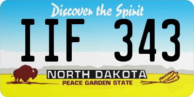 ND license plate IIF343