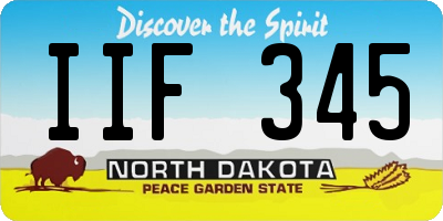 ND license plate IIF345