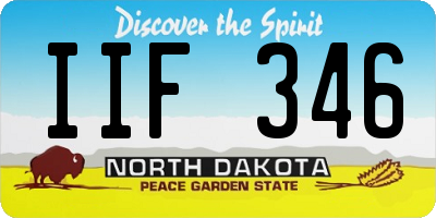 ND license plate IIF346