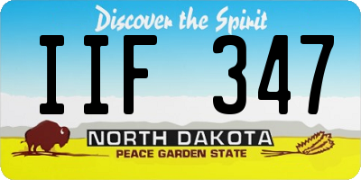 ND license plate IIF347
