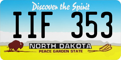 ND license plate IIF353