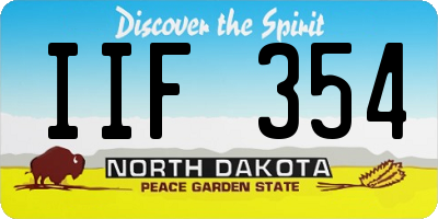 ND license plate IIF354