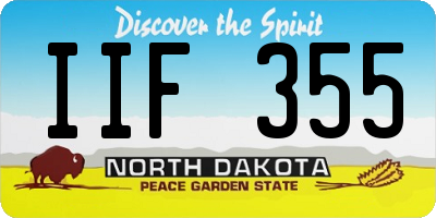 ND license plate IIF355
