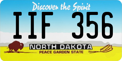 ND license plate IIF356