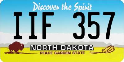 ND license plate IIF357