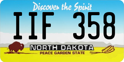 ND license plate IIF358