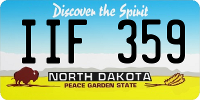 ND license plate IIF359