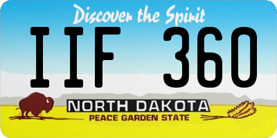 ND license plate IIF360