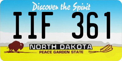 ND license plate IIF361