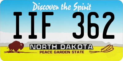 ND license plate IIF362