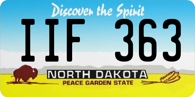 ND license plate IIF363