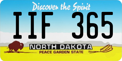 ND license plate IIF365