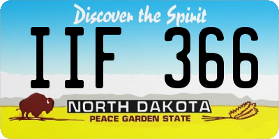 ND license plate IIF366