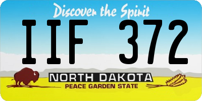 ND license plate IIF372