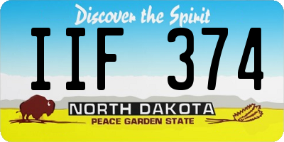 ND license plate IIF374