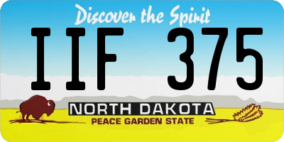 ND license plate IIF375