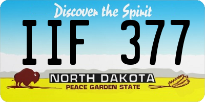 ND license plate IIF377