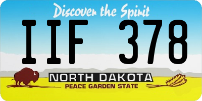 ND license plate IIF378