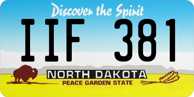 ND license plate IIF381