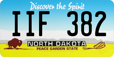 ND license plate IIF382