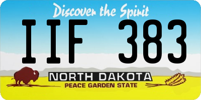 ND license plate IIF383