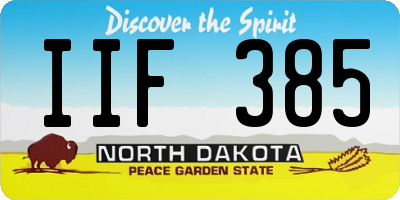 ND license plate IIF385