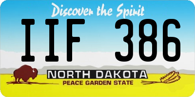 ND license plate IIF386