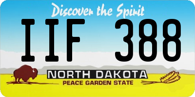 ND license plate IIF388