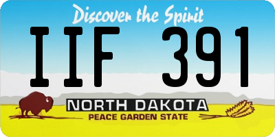 ND license plate IIF391