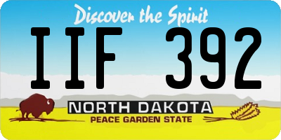 ND license plate IIF392
