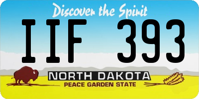 ND license plate IIF393