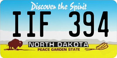 ND license plate IIF394
