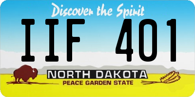 ND license plate IIF401