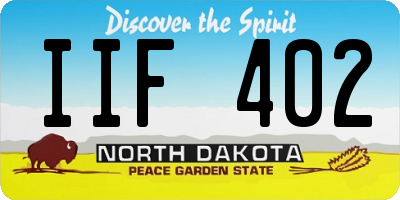 ND license plate IIF402