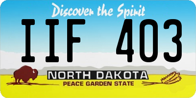 ND license plate IIF403