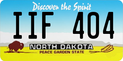 ND license plate IIF404